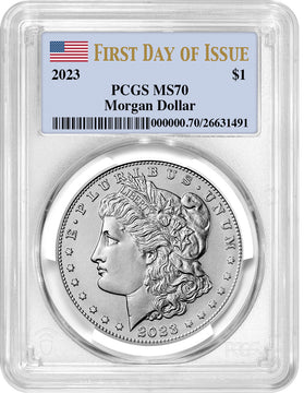 2023 Morgan and Peace Silver Dollar 2pc Set FDI PCGS MS70
