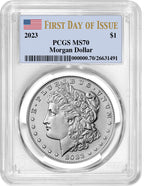 2023 Morgan and Peace Silver Dollar 2pc Set FDI PCGS MS70