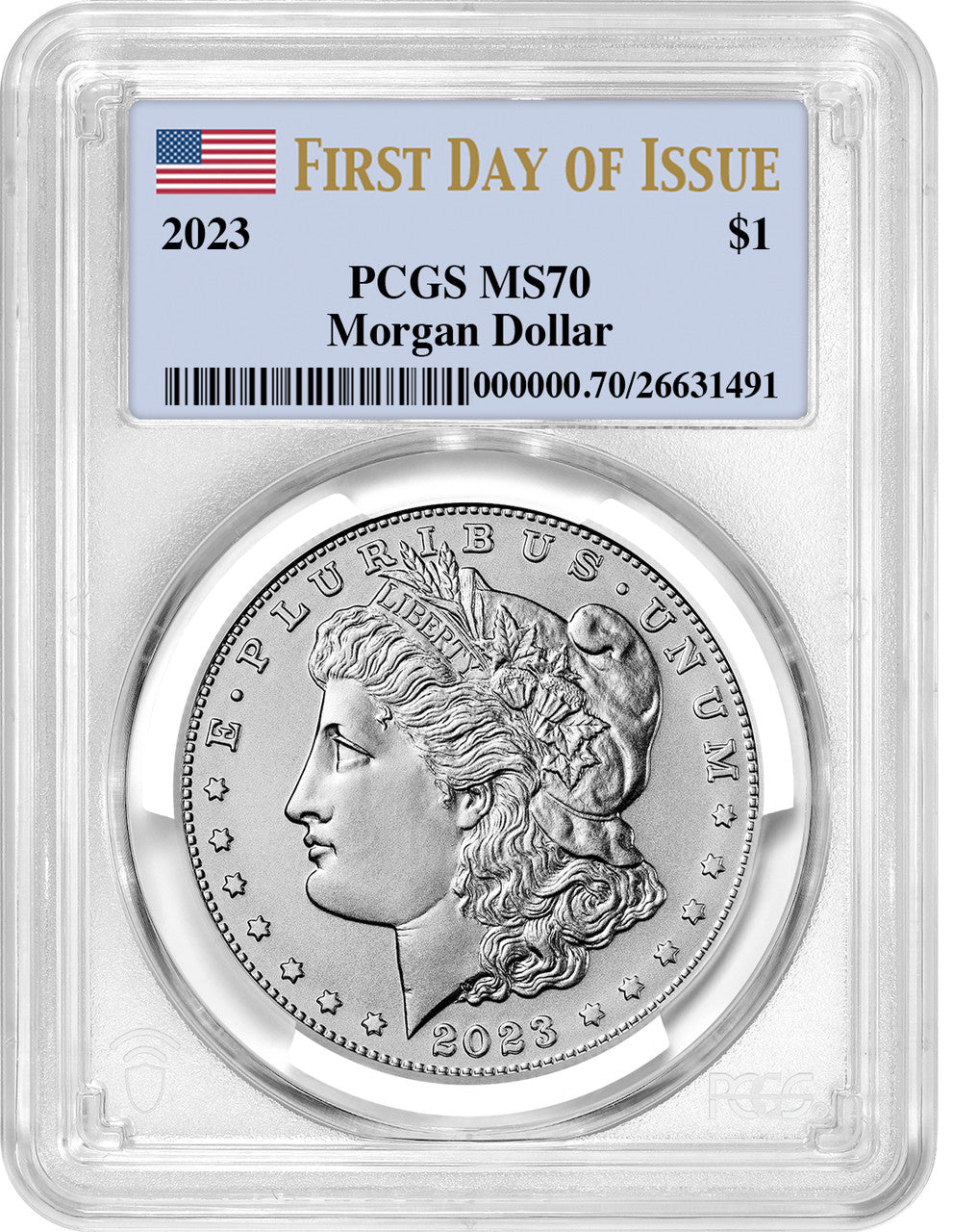 2023 Morgan and Peace Silver Dollar 2pc Set FDI PCGS MS70