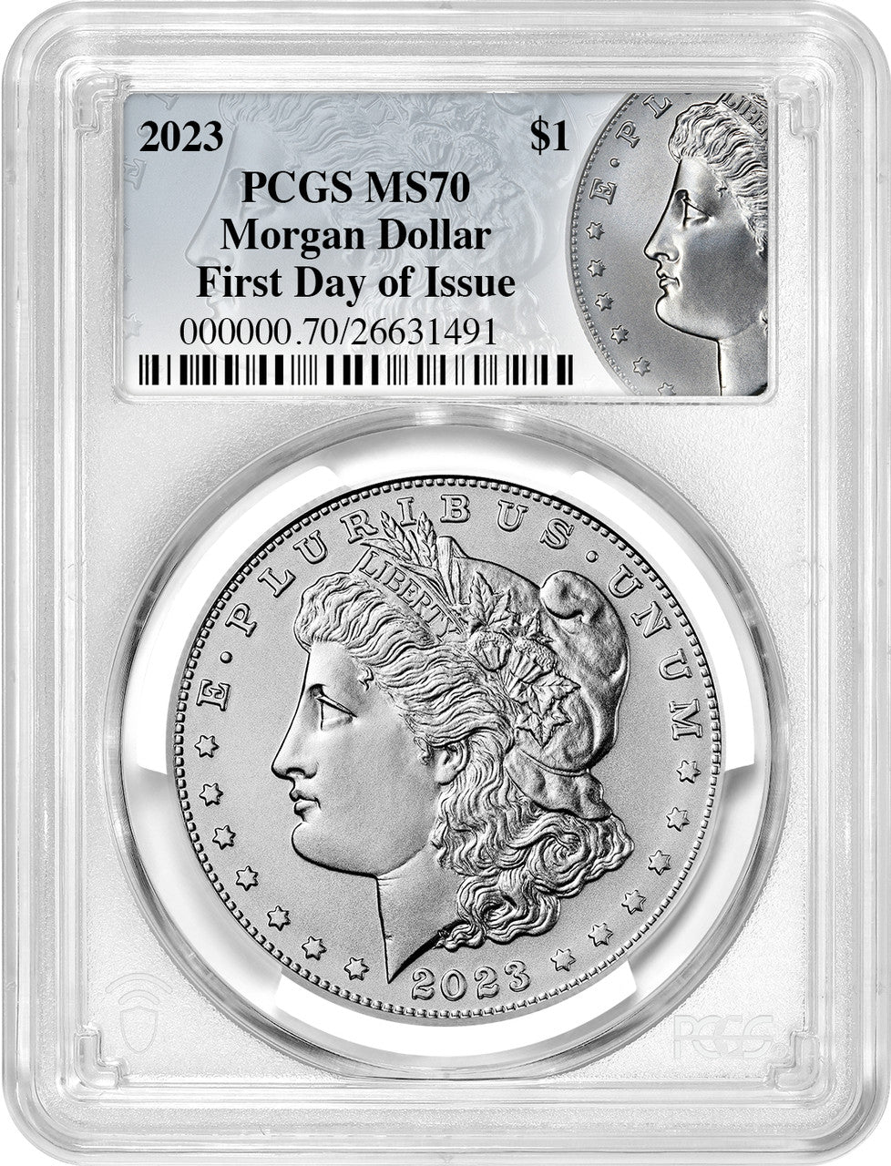 2023 Morgan and Peace Silver Dollar 2pc Set Coin Label FDI PCGS MS70