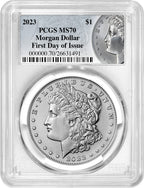 2023 Morgan Silver Dollar FDI Coin Label PCGS MS70
