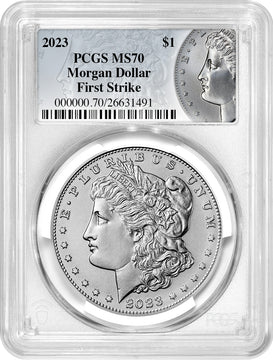 2023 Morgan Silver Dollar Coin Label First Strike PCGS MS70