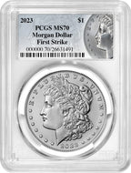 2023 Morgan Silver Dollar Coin Label First Strike PCGS MS70