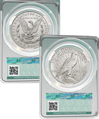 2023-P Morgan and Peace Silver Dollar 2pc Set Coin FDD CAC MS70