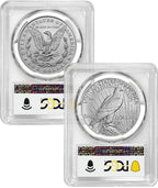 2023 Morgan and Peace Silver Dollar 2pc Set FDI PCGS MS70