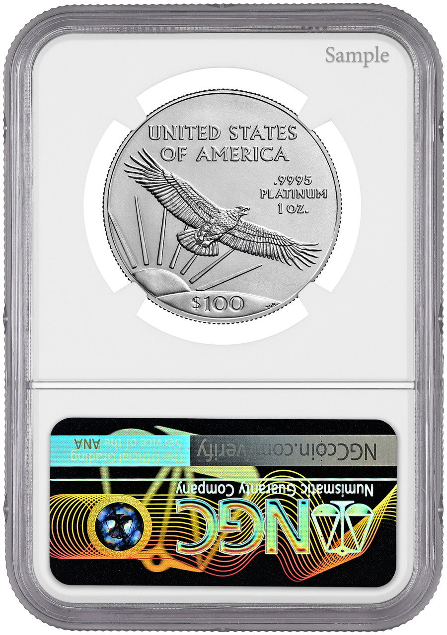 2023 $100 One-Ounce Platinum Liberty Eagle FDI Red Book Label NGC MS70