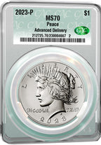 2023-P Morgan and Peace Silver Dollar 2pc Set Advanced Delivery CAC MS70