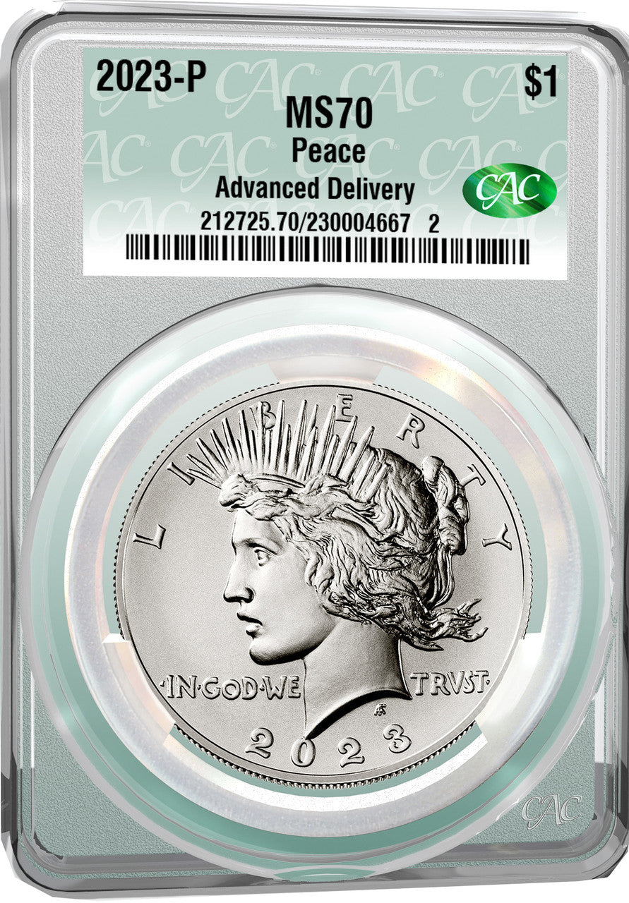 2023-P Morgan and Peace Silver Dollar 2pc Set Advanced Delivery CAC MS70
