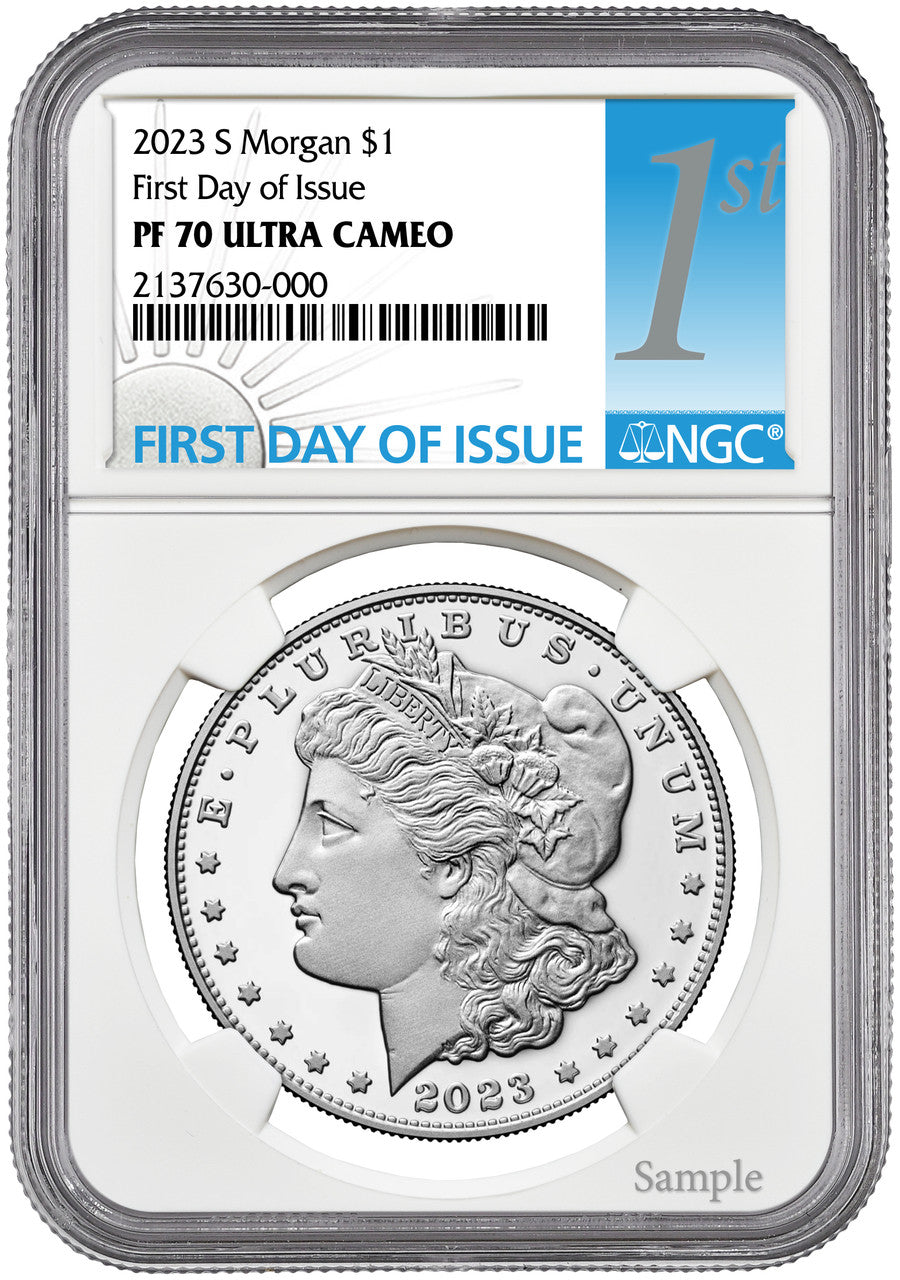 2023-S Morgan Peace Dollar 2-Coin Set FDI NGC PF70 1st label