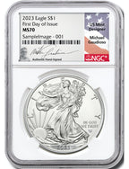 2023 Silver Eagle First Day of Issue NGC MS70 Michael Gaudioso