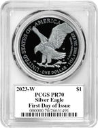 2023-W Silver Eagle First Day of Issue PR70 PCGS Damstra Signed