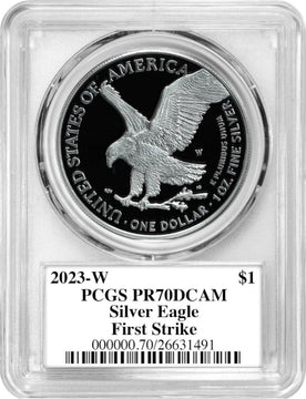 2023-W Silver Eagle First Strike PR70 PCGS Damstra Signed