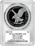 2023-W Silver Eagle First Strike PR70 PCGS Damstra Signed
