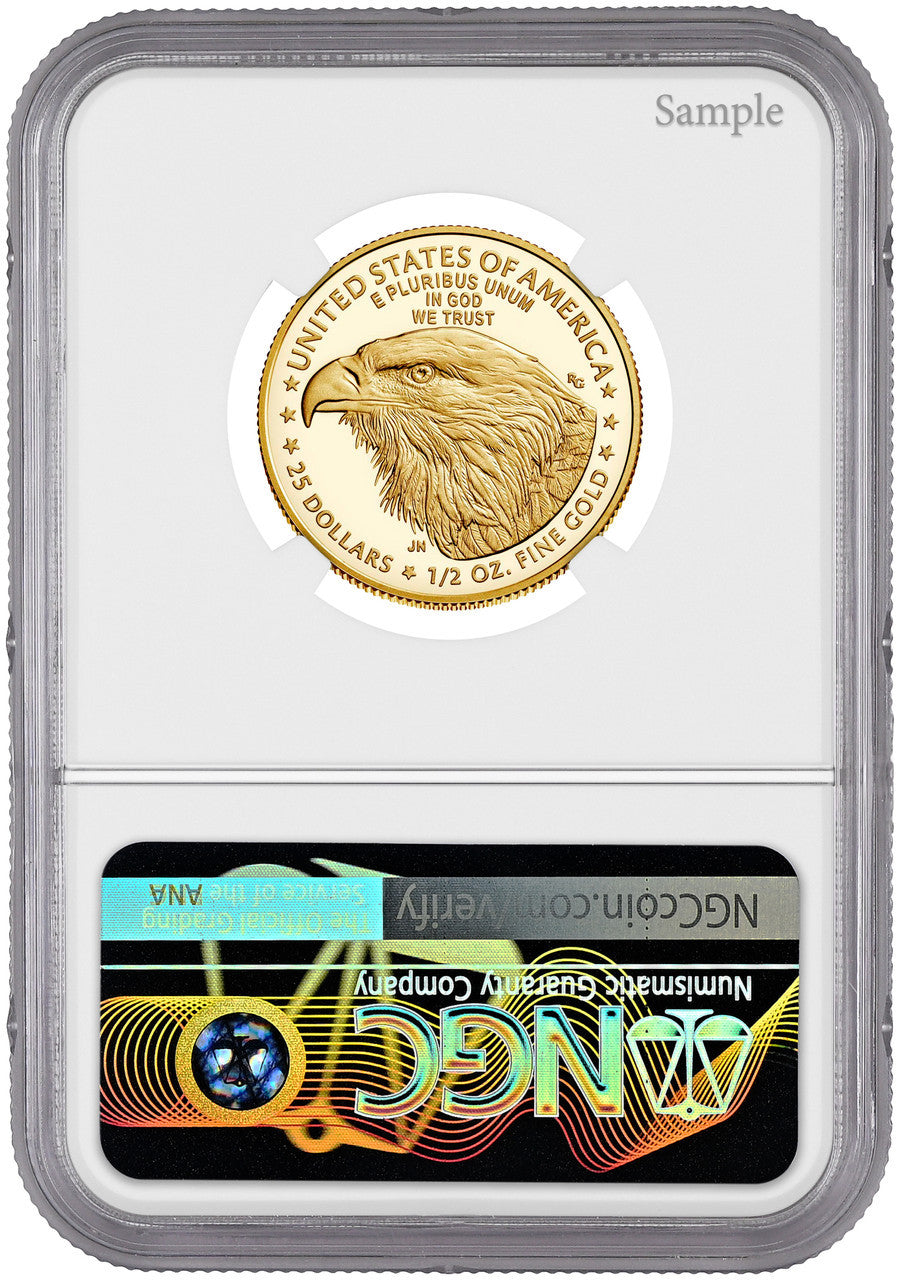 2025 1/2 oz Gold Eagle First Day of Issue NGC MS70 Ron Harrigal