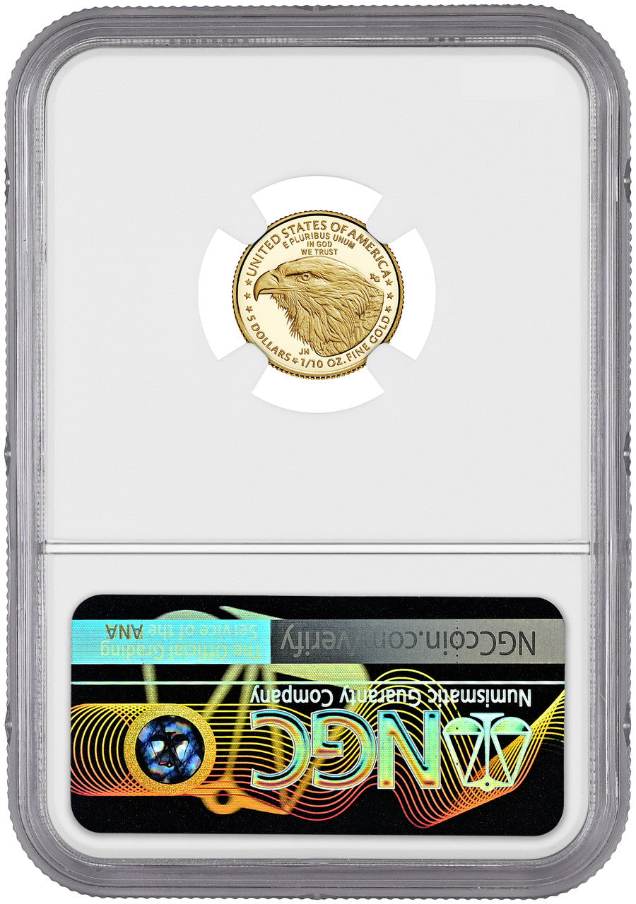 2023-W $5 Tenth Ounce Gold Eagle FDI NGC PF70 Ultra Cameo Ron Harrigal Signed