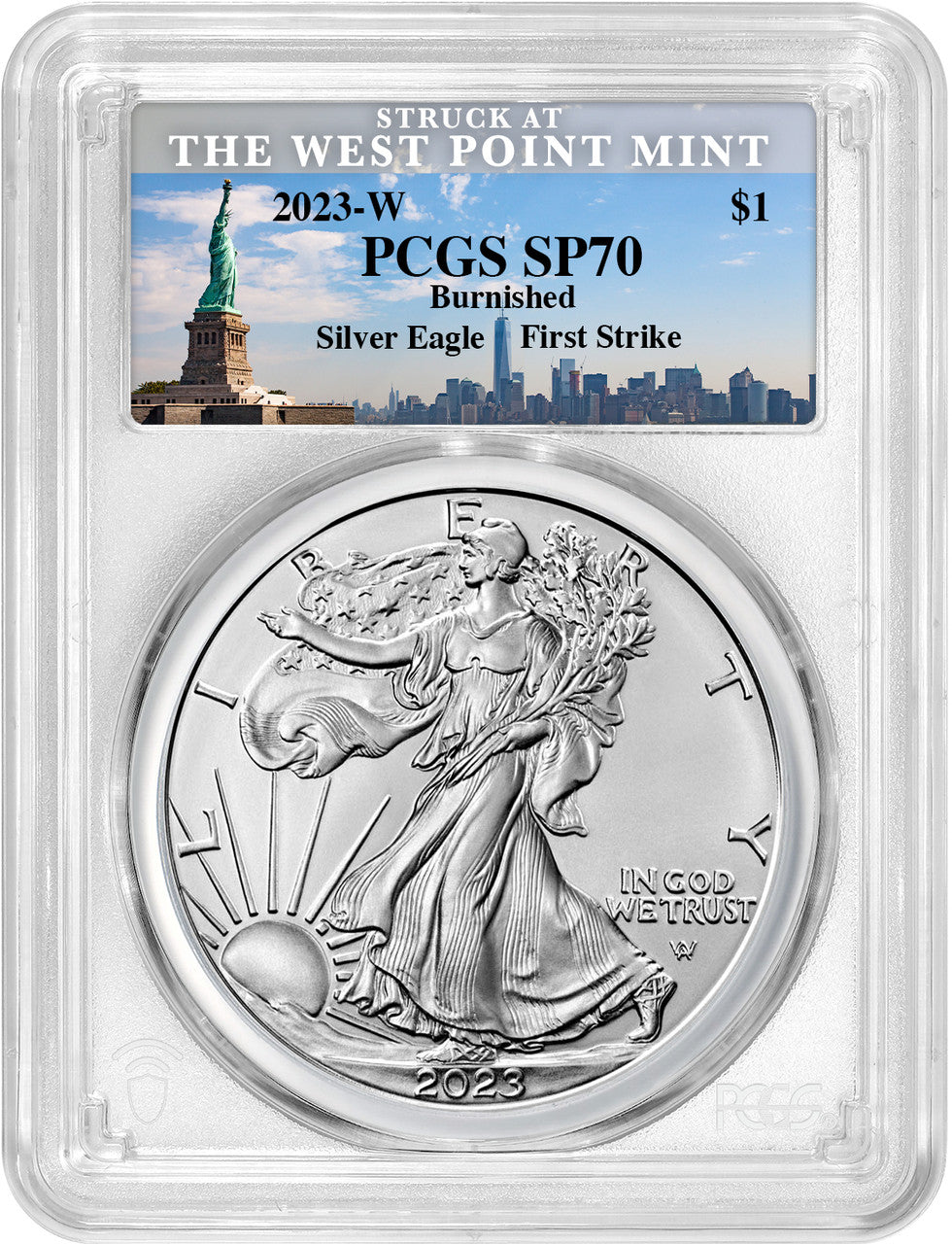 2023-W Burnished Silver Eagle Liberty First Strike PCGS MS70