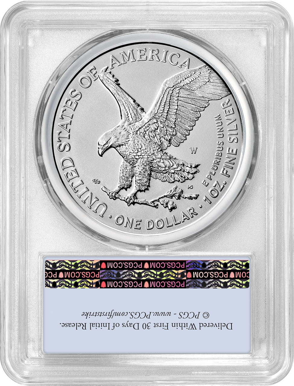 2023-W Burnished Silver Eagle First Strike Flag PCGS MS70