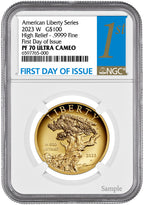 2023-W American Liberty Series High Relief .9999 Fine 1st FDI NGC PF70