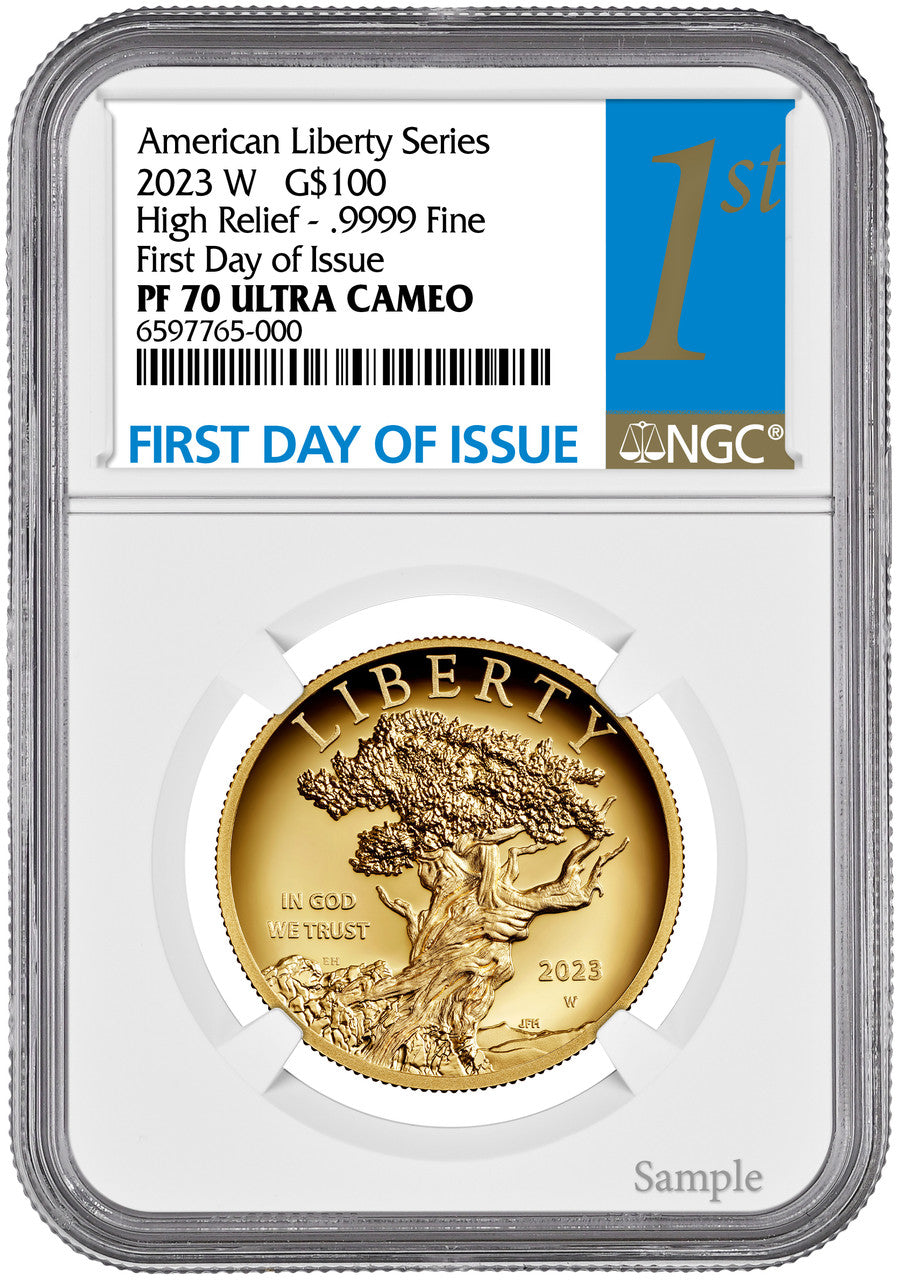 2023-W American Liberty Series High Relief .9999 Fine 1st FDI NGC PF70