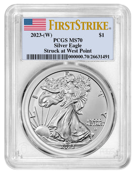 2023 (W) Silver Eagle First Strike PCGS MS70 Struck at West Point