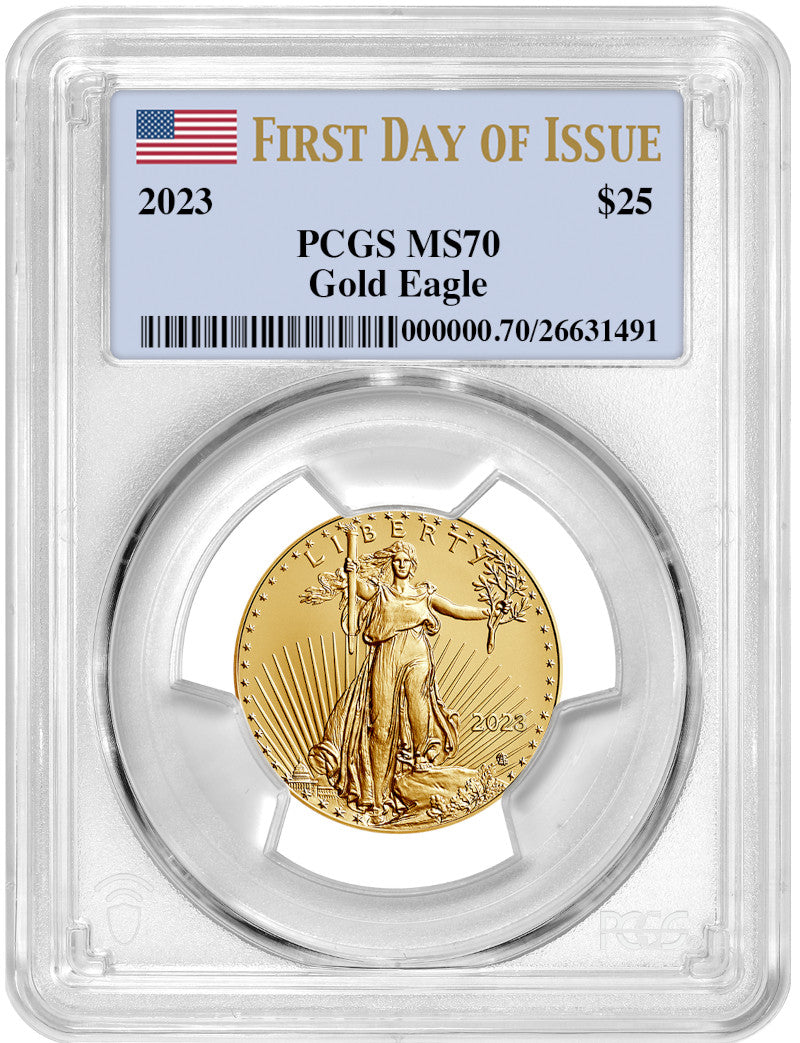 2023 $25 Half Ounce Gold Eagle First Day of Issue PCGS MS70