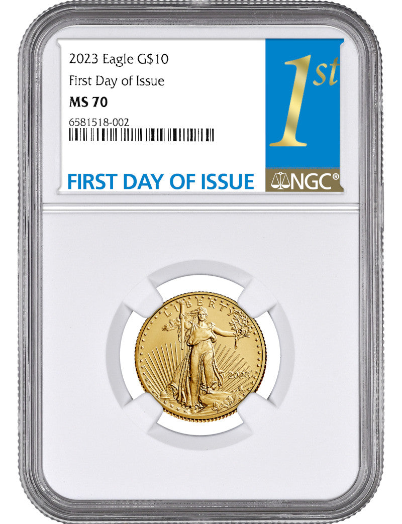 2023 $10 Quarter Ounce Gold Eagle First Day of Issue NGC MS70