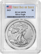 2023 American Silver Eagle First Day of Issue PCGS MS70