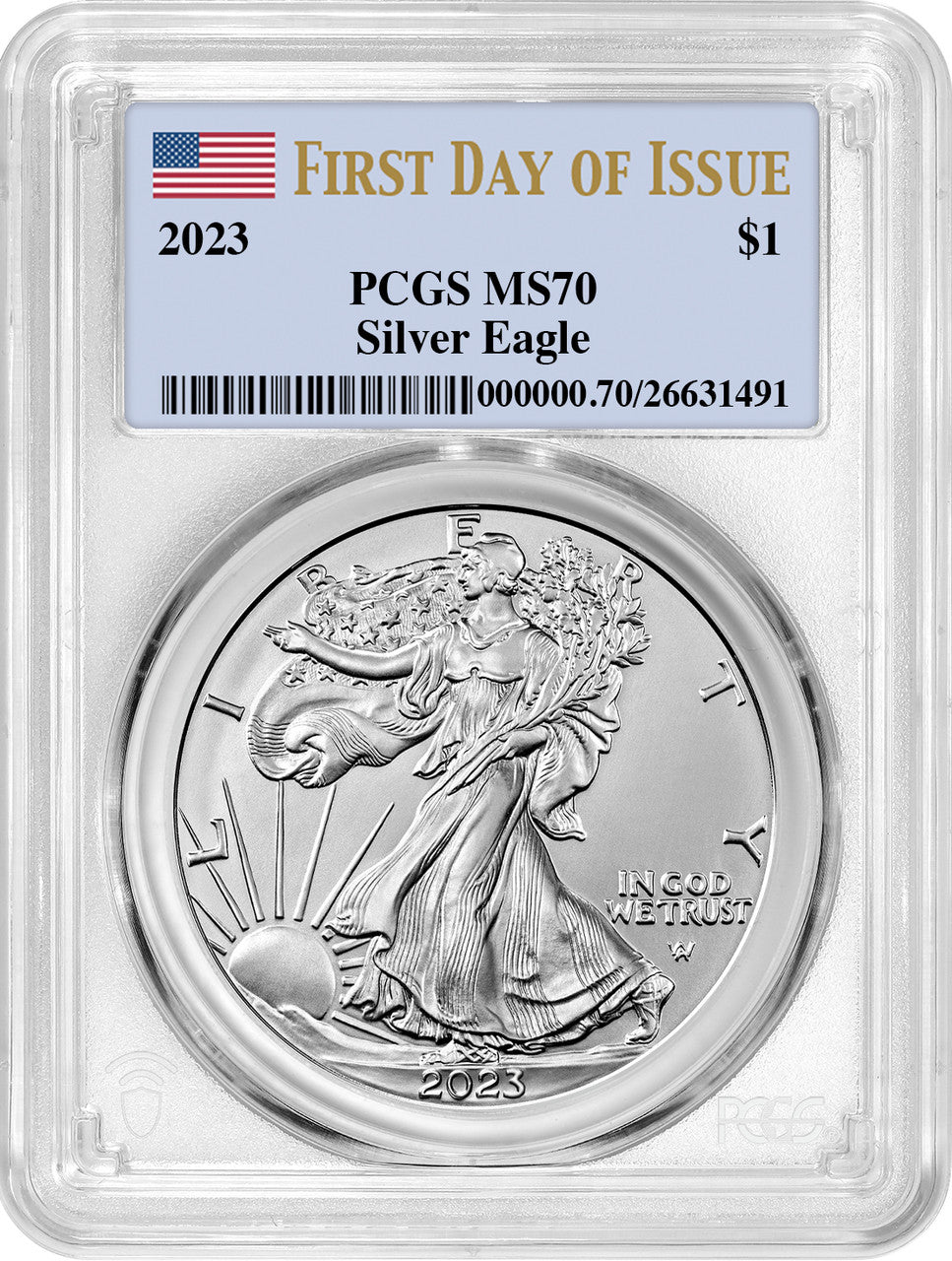 2023 American Silver Eagle First Day of Issue PCGS MS70
