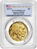 2023-W One Ounce Gold Buffalo First Day of Issue PCGS PR70 DCAM