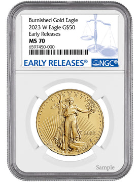 2023 W Burnished Gold Eagle Early Releases NGC MS70