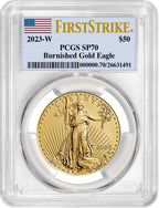 2023-W Burnished Gold Eagle First Strike PCGS SP70