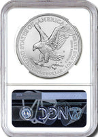 2023 W Burnished Silver Eagle First Day of Issue NGC MS70 Gaudioso Signed