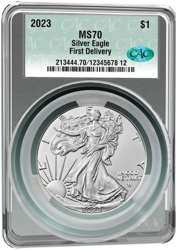 2023 American Silver Eagle First Delivery CAC MS70