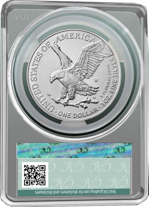 2023 American Silver Eagle First Delivery CAC MS70