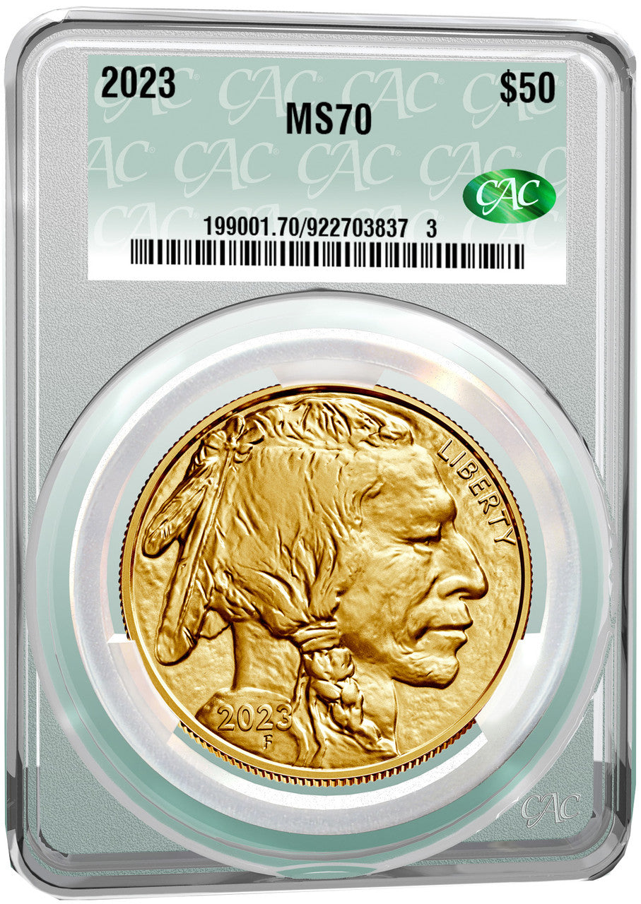 2023 $50 One Ounce Gold Buffalo CAC MS70