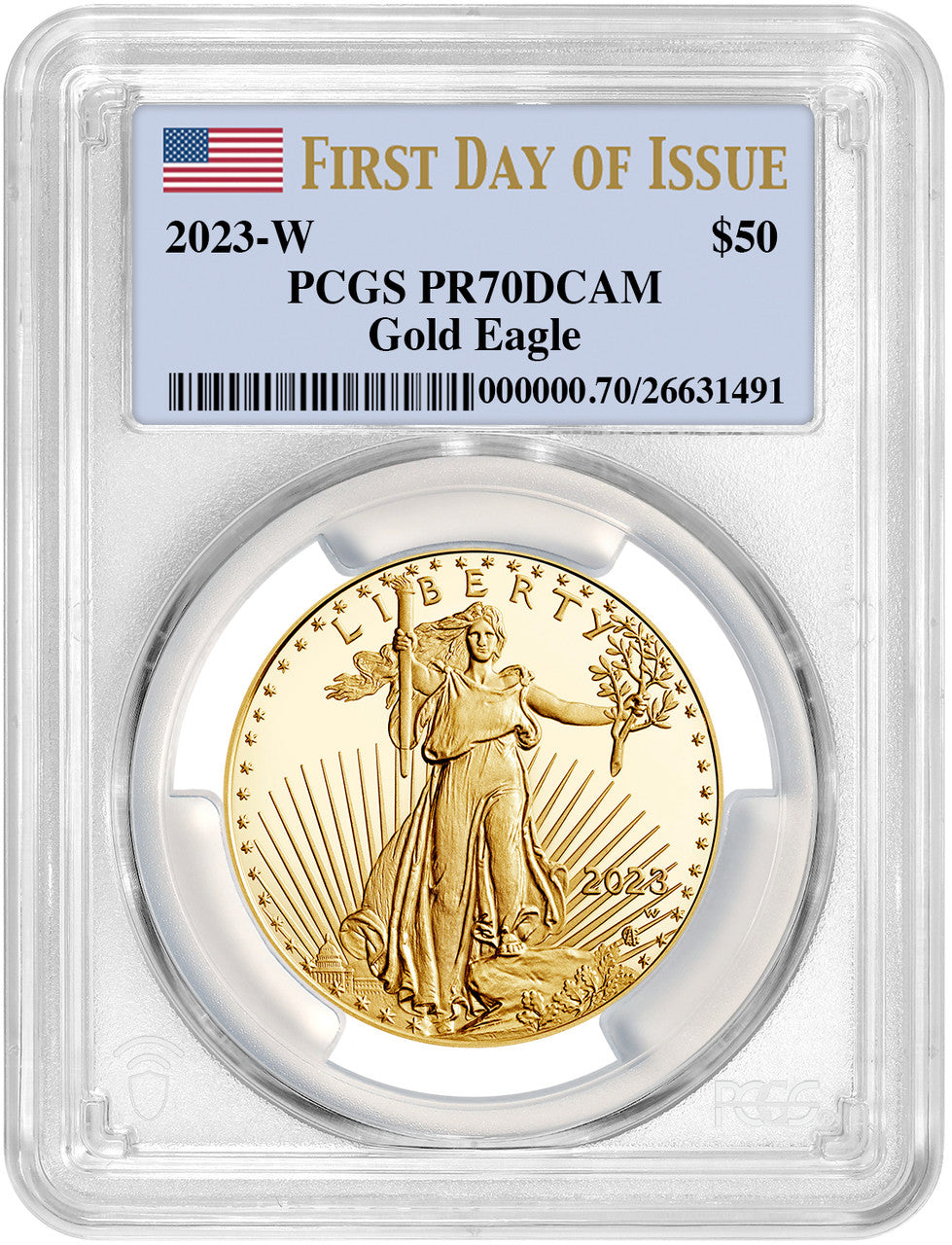 2023-W $50 Gold Eagle FDI PCGS PR70 Deep Cameo