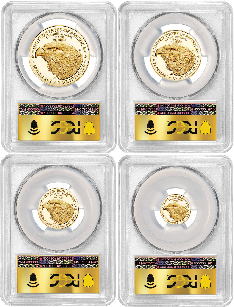 2023-W Gold Eagle 4-Coin Set First Strike Foil PCGS PR70 Deep Cameo