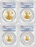 2023-W Gold Eagle 4-Coin Set First Day of Issue PCGS PR70