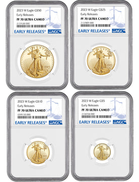 2023-W American Gold Eagle 4-Coin Set Early Releases NGC PF70 Ultra Cameo