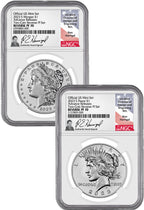 2023-S Morgan Peace Dollar 2-Coin Reverse Proof Set Advanced NGC PF70 Harrigal