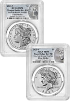 2023-S Morgan Peace Dollar 2-Coin Reverse Proof Set Coin Label FS PCGS PR70