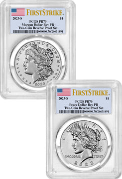 2023-S Morgan Peace Dollar 2-Coin Reverse Proof Set FS PCGS PR70