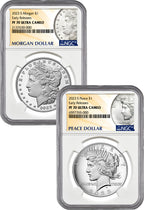 2023-S Morgan and Peace Silver Dollar 2pc Set ER NGC PF70