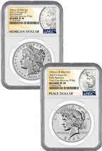 2023-S Morgan Peace Dollar 2-Coin Reverse Proof Set ER NGC PF70