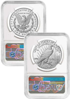 2023-S Morgan Peace Dollar 2-Coin Reverse Proof Set FDI NGC PF70