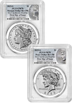 2023-S Morgan Peace Dollar 2-Coin Reverse Proof Set FDI PCGS PR70 Coin Label