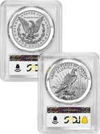 2023-S Morgan Peace Dollar 2-Coin Reverse Proof Set FDI PCGS PR70 Coin Label