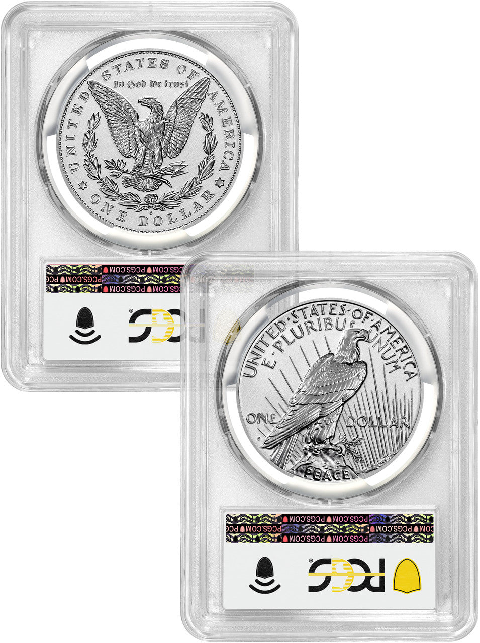2023-S Morgan Peace Dollar 2-Coin Reverse Proof Set FDI PCGS PR70 Coin Label