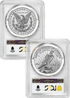 2023-S Morgan Peace Dollar 2-Coin Reverse Proof Set FDI Flag PCGS PR70