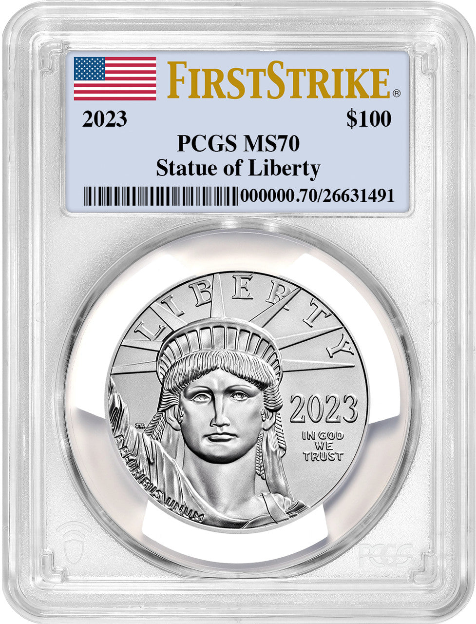 2023 $100 One-Ounce Platinum Liberty Eagle FS PCGS MS70